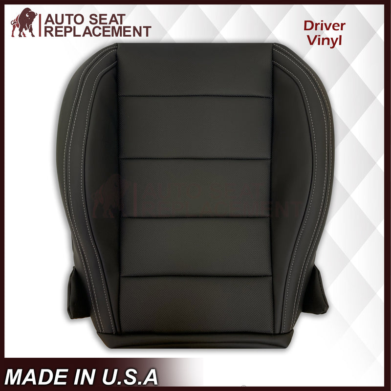 2015-2023 Ford Mustang GT Coupe V6 V8 Perforated Vinyl Replacement Bottom Seat Covers In Black: Choose Your Side - Auto Seat Replacement