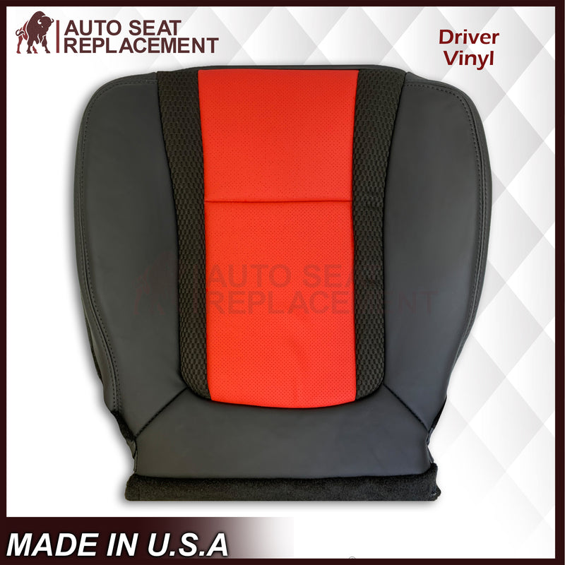 2010 - 2014 Ford F-150 Raptor Top or Bottom Perforated Seat Cover in 2 Tone Red-Black Choose: Leather or Vinyl - Auto Seat Replacement