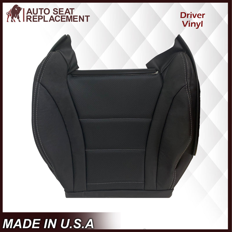 2016 - 2022 Mercedes Benz GLC Class C250, C300, C350 Driver OR Passenger Bottom Leather Seat Cover in Perforated Black - Auto Seat Replacement