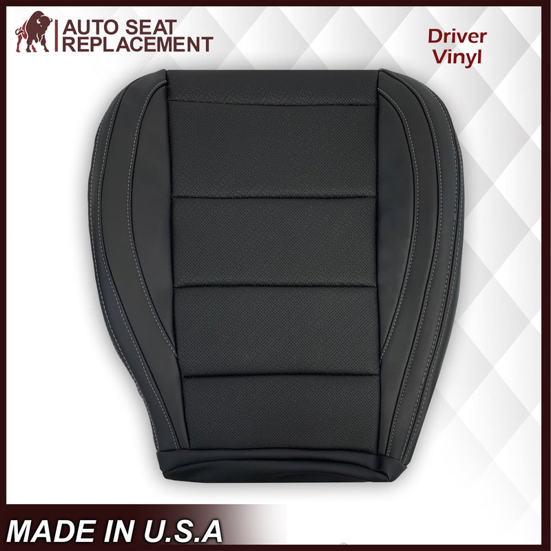 2015-2023 Ford Mustang GT Coupe V6 V8 Perforated Vinyl Replacement Bottom Seat Covers In Black: Choose Your Side - Auto Seat Replacement