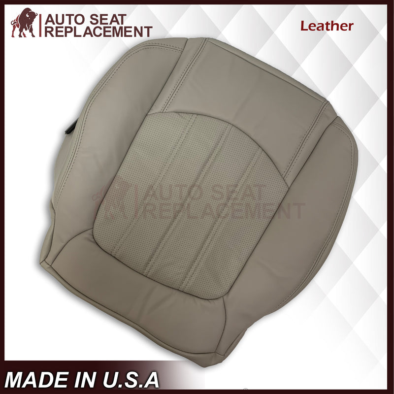 2008 - 2012 Buick Enclave Driver or Passenger Bottom Perforated Seat Cover in Gray: Choose Leather or Vinyl - Auto Seat Replacement