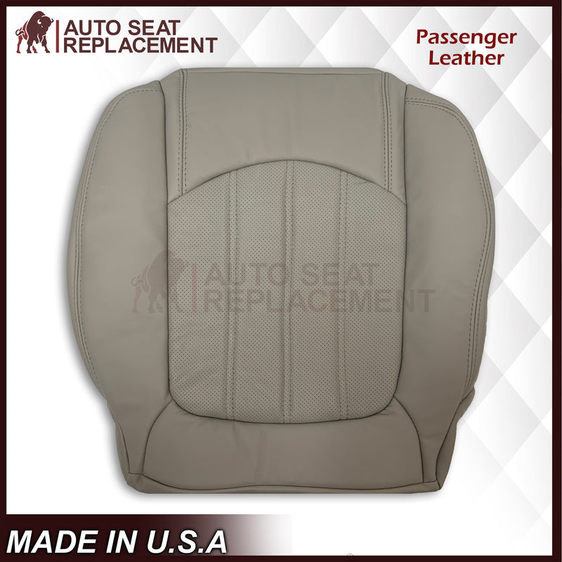 2008 - 2012 Buick Enclave Driver or Passenger Bottom Perforated Seat Cover in Gray: Choose Leather or Vinyl - Auto Seat Replacement