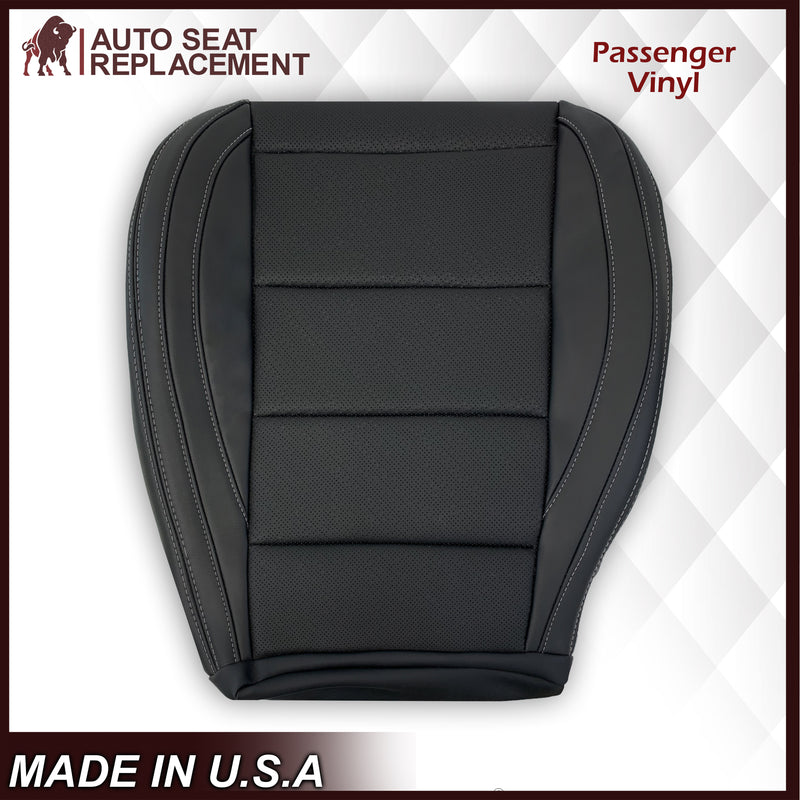 2015-2023 Ford Mustang GT Coupe V6 V8 Perforated Vinyl Replacement Bottom Seat Covers In Black: Choose Your Side - Auto Seat Replacement