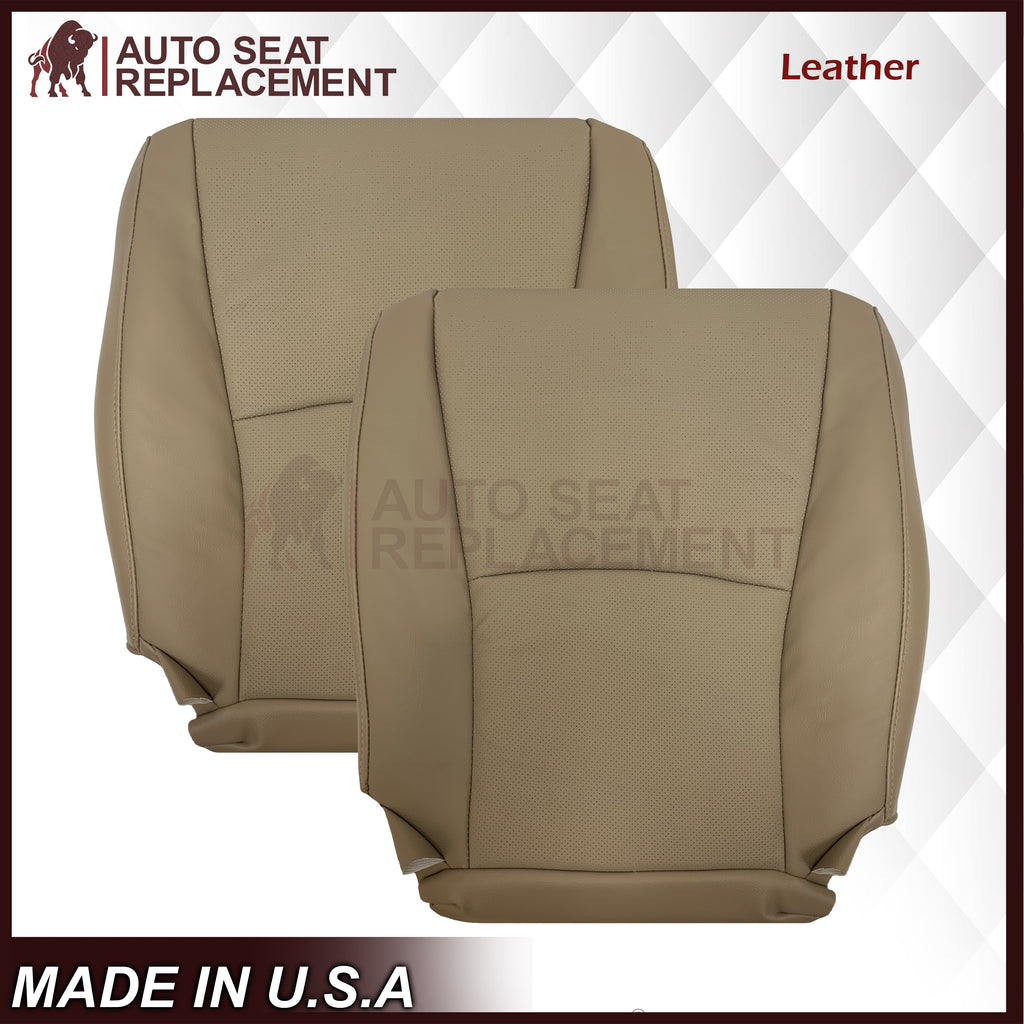 2004 - 2014 Toyota Highlander Driver OR Passenger Side Bottom Genuine Leather/Synthetic Leather Seat Covers In Tan - Auto Seat Replacement