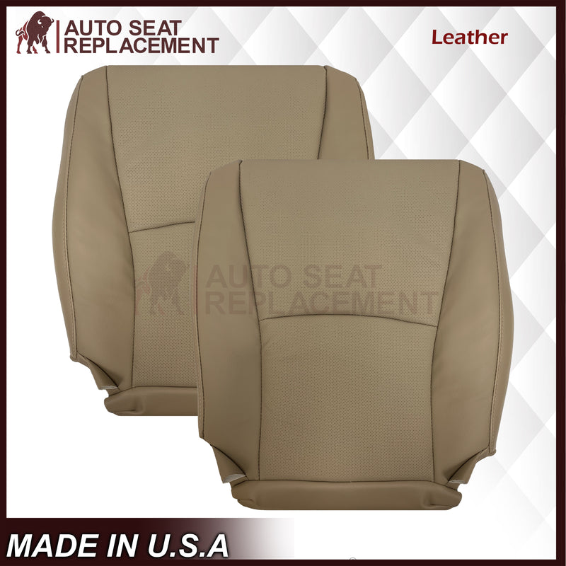 2004 - 2014 Toyota Highlander Driver OR Passenger Side Bottom Genuine Leather/Synthetic Leather Seat Covers In Tan - Auto Seat Replacement