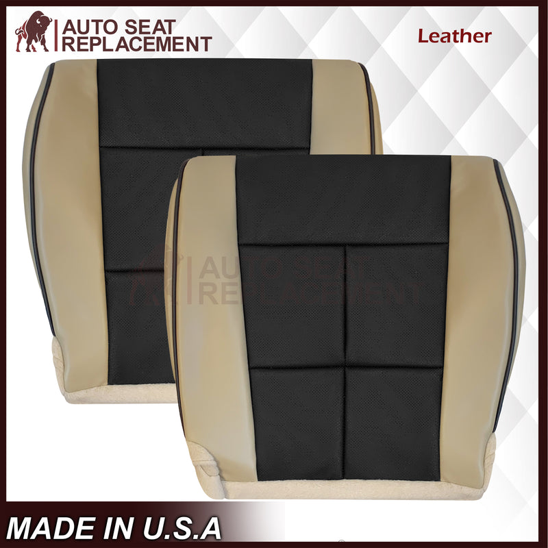 2007 - 2014 Lincoln Navigator Replacement Genuine Leather or Synthetic Leather Seat Cover in Tan & Black - Auto Seat Replacement