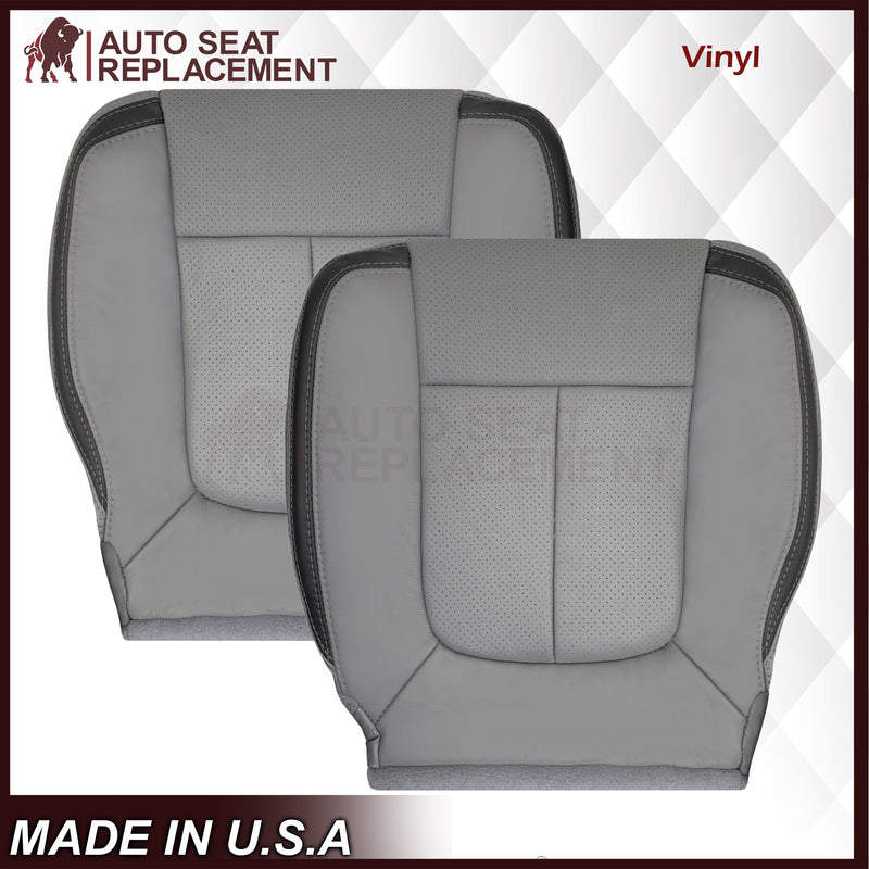 2011 - 2014 Ford F-150 Platinum Edition Perforated Genuine Leather or Synthetic Leather Steel Gray W/ Black Seat Covers - Auto Seat Replacement