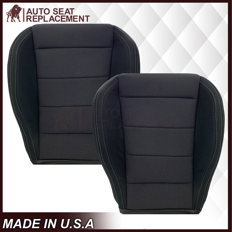 2015-2023 Ford Mustang GT Coupe V6 V8 Cloth (Fabric) Replacement Bottom Seat Covers In Black: Choose Your Side - Auto Seat Replacement