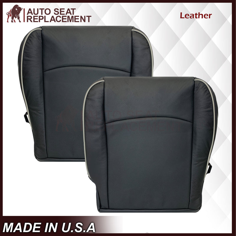 2013 - 2018 Dodge Ram Laramie, Long Horn, Limited Bottom Replacement Seat Cover In Black W/ Gray Pipping - Auto Seat Replacement