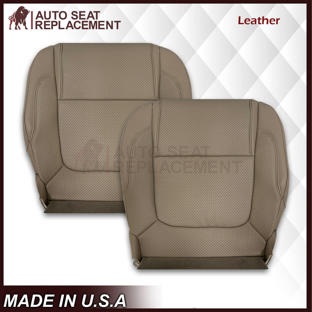 2011 - 2015 Ford Explorer Replacement Perforated Leather Bottom Seat Covers In Gray: Choose Leather OR Vinyl - Auto Seat Replacement