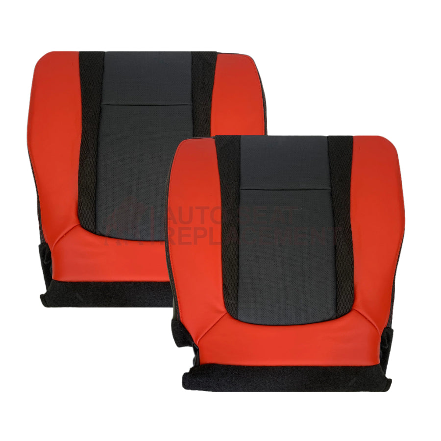 2014 Ford F-150 Raptor SVT Top or Bottom Perforated Seat Cover in 2 Tone Red-Black Choose: Leather or Vinyl - Auto Seat Replacement