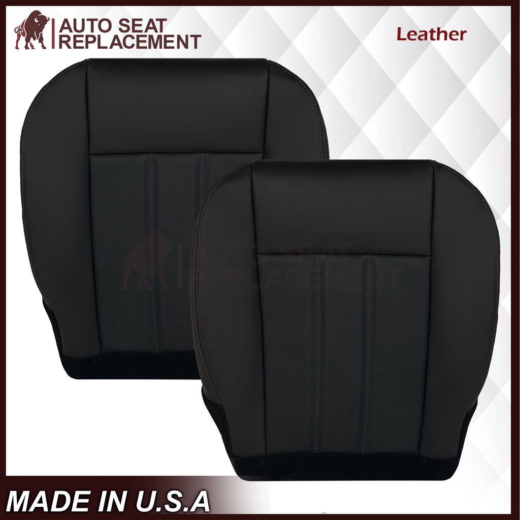 2008 -2020 For Dodge Grand Caravan Front Replacement Seat Cover W/ Red Stitching