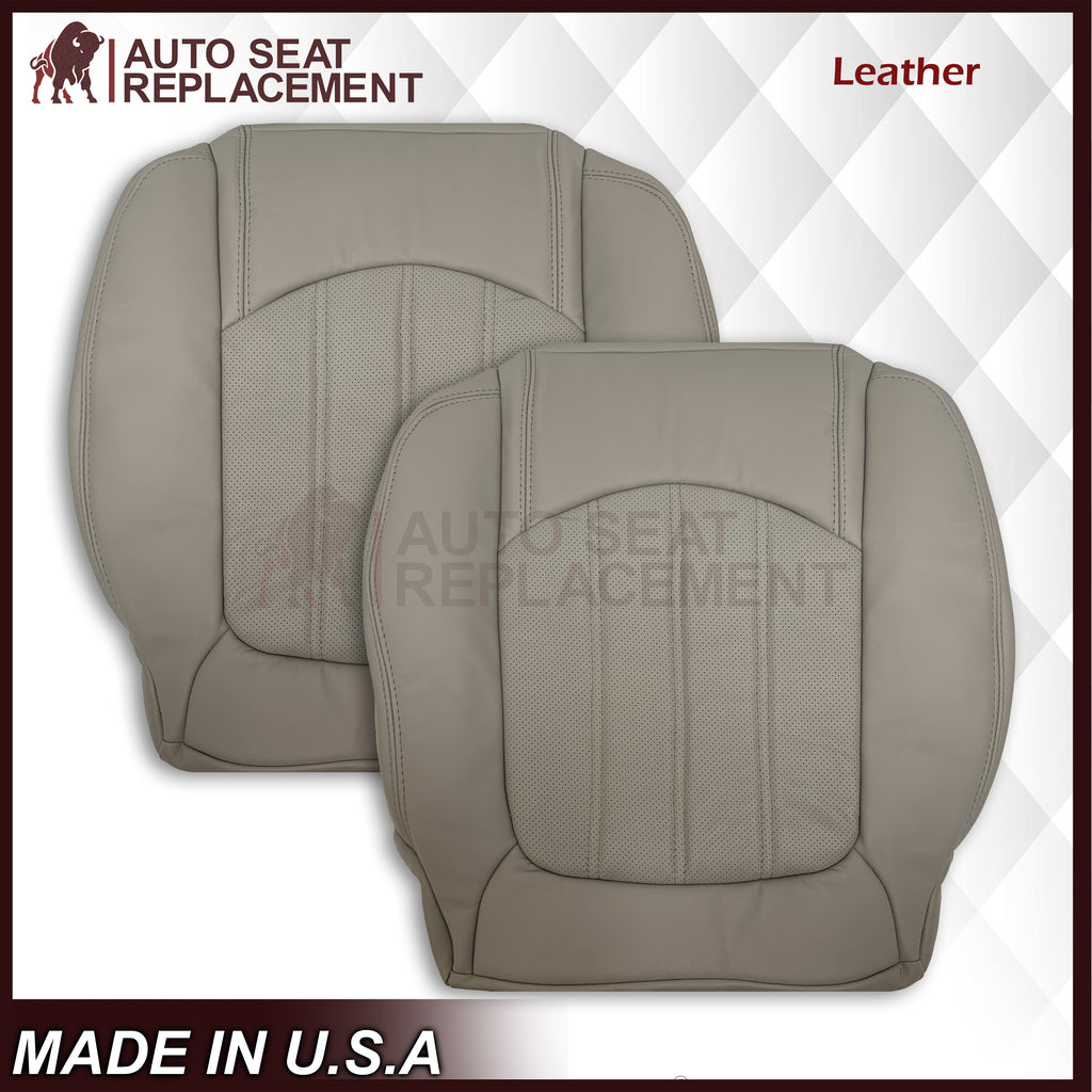 2008 - 2012 Buick Enclave Driver or Passenger Bottom Perforated Seat Cover in Gray: Choose Leather or Vinyl - Auto Seat Replacement