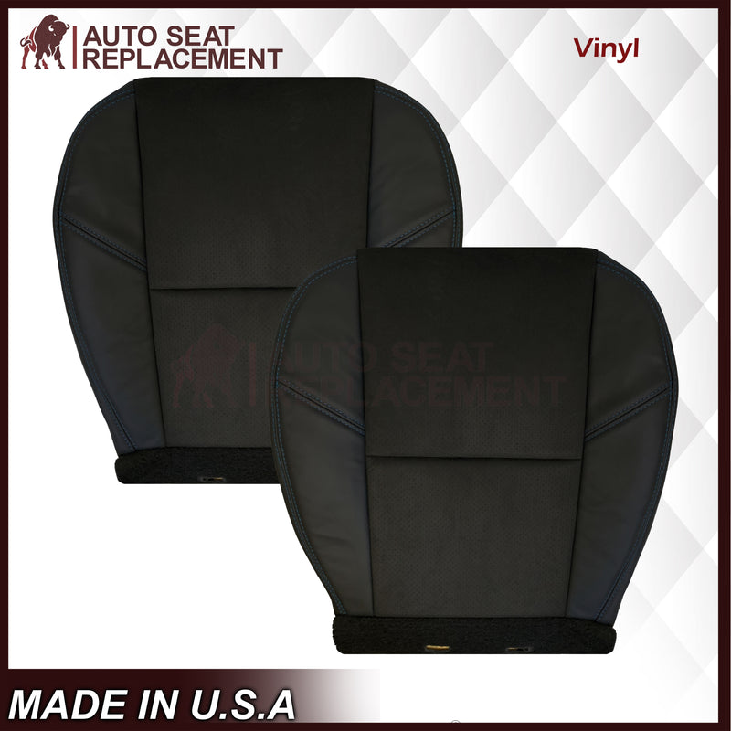 2007-2014 Chevy Tahoe Suburban Silverado CUSTOM Genuine Leather Or Synthetic Leather With Suede Perforated Insert Seat Cover in Black: Choose From Variation - Auto Seat Replacement