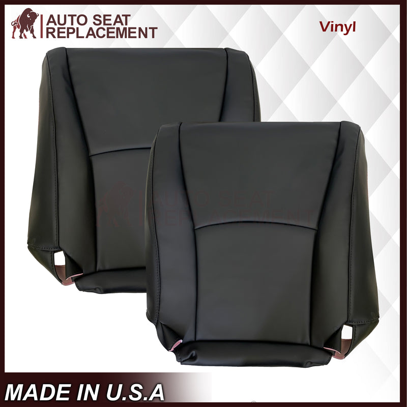 2004 - 2014 Toyota Highlander Driver OR Passenger Side Bottom NON-PERFORATED Genuine Leather/Synthetic Leather Seat Covers In Black - Auto Seat Replacement