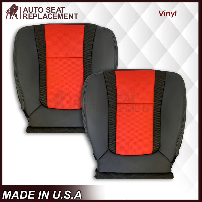 2010 - 2014 Ford F-150 Raptor Top or Bottom Perforated Seat Cover in 2 Tone Red-Black Choose: Leather or Vinyl - Auto Seat Replacement
