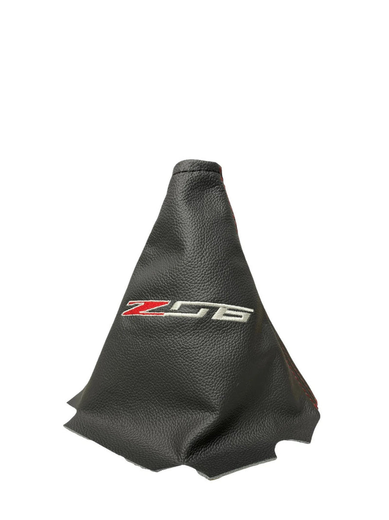 New Embroidery Leather/Suede Manual Shift Boot Cover For Chevy Corvette C6 Z06 2005-2013 - Auto Seat Replacement