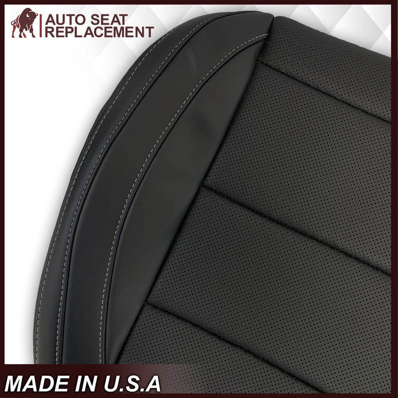 2015-2023 Ford Mustang GT Coupe V6 V8 Perforated Vinyl Replacement Bottom Seat Covers In Black: Choose Your Side - Auto Seat Replacement