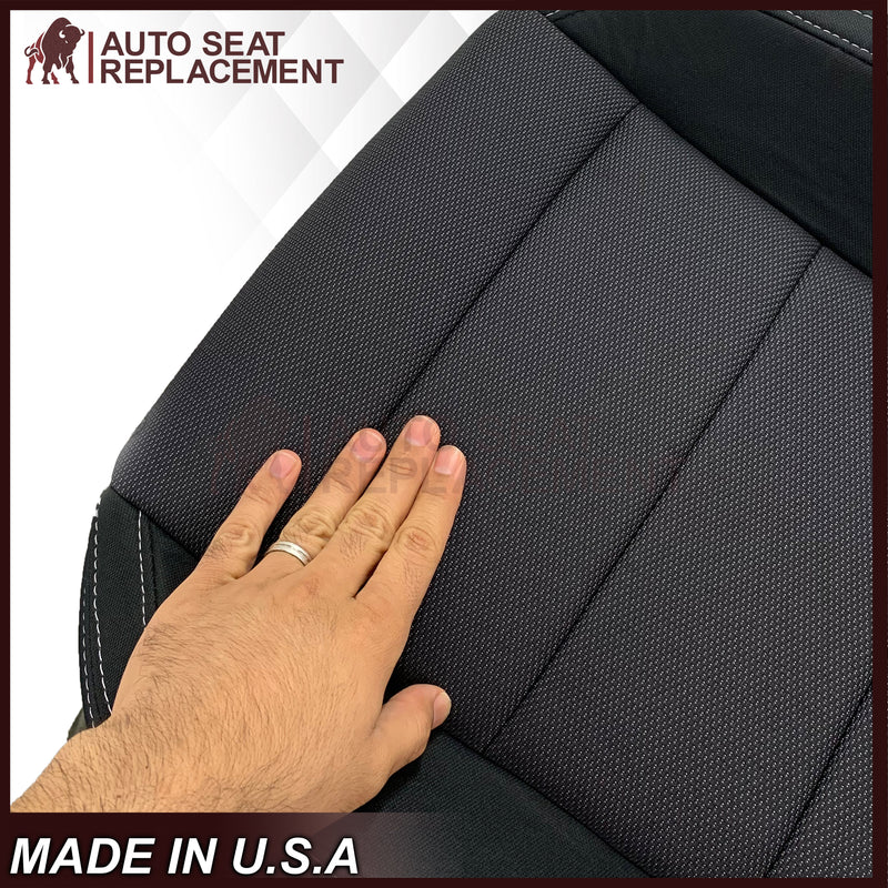 2015-2023 Ford Mustang GT Coupe V6 V8 Cloth (Fabric) Replacement Bottom Seat Covers In Black: Choose Your Side - Auto Seat Replacement