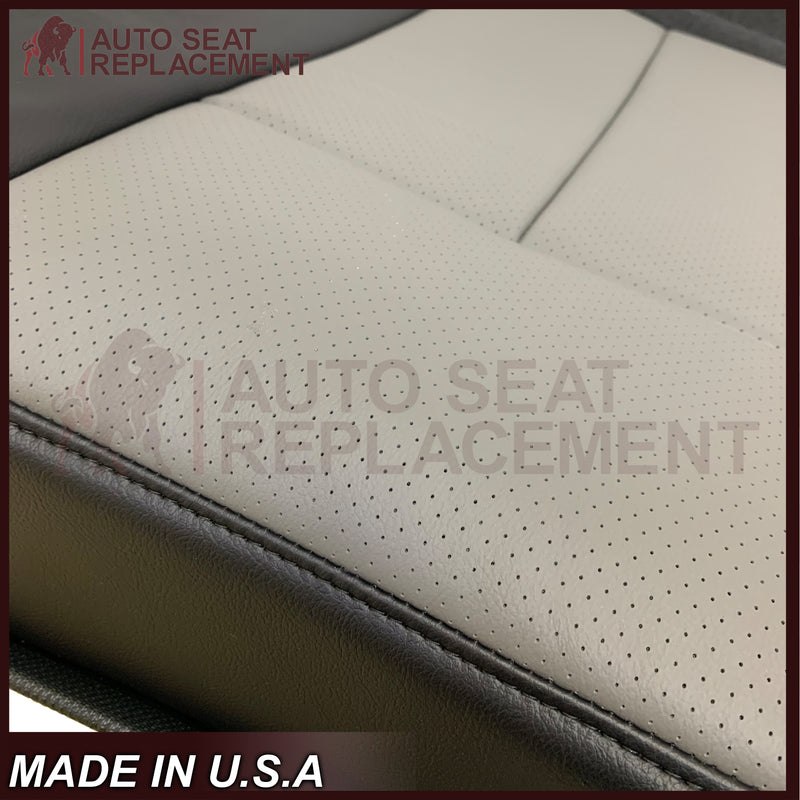 2007 2008 Ford Expedition Eddie Bauer Driver Or Passenger Side Bottom Seat Cover In 2 Tone (Gray - Black) - Auto Seat Replacement