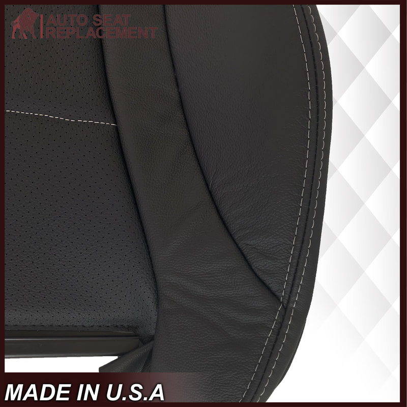 2016 - 2022 Mercedes Benz GLC Class C250, C300, C350 Driver OR Passenger Bottom Leather Seat Cover in Perforated Black - Auto Seat Replacement