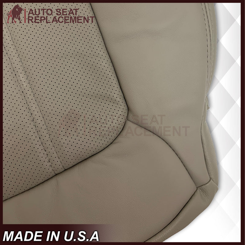 2008 - 2012 Buick Enclave Driver or Passenger Bottom Perforated Seat Cover in Gray: Choose Leather or Vinyl - Auto Seat Replacement