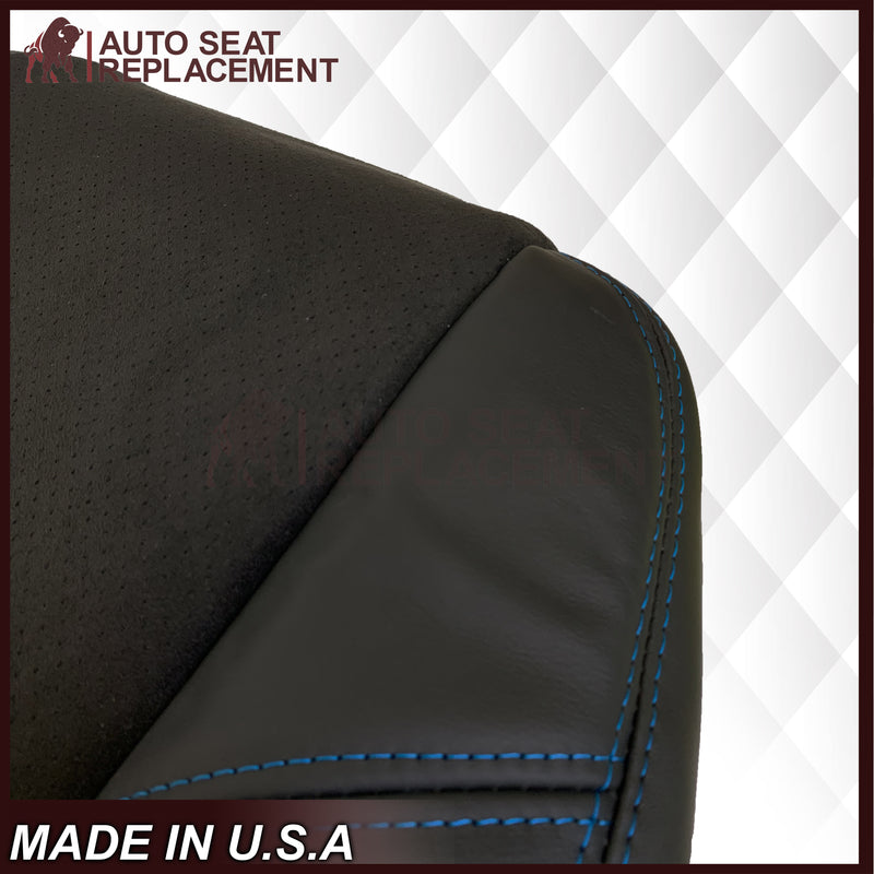 2007-2014 Chevy Tahoe Suburban Silverado CUSTOM Genuine Leather Or Synthetic Leather With Suede Perforated Insert Seat Cover in Black: Choose From Variation - Auto Seat Replacement