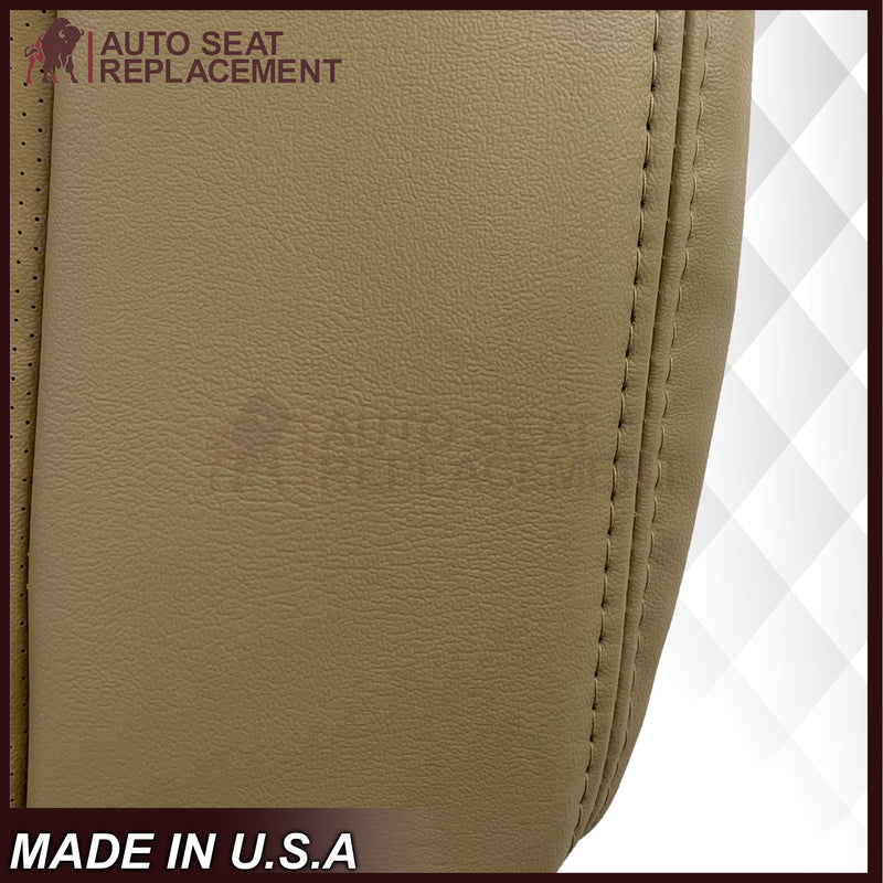 2008 - 2012 Buick Enclave Driver or Passenger Bottom Perforated Seat Cover In Light Cashmere Tan: Choose Leather or Vinyl - Auto Seat Replacement