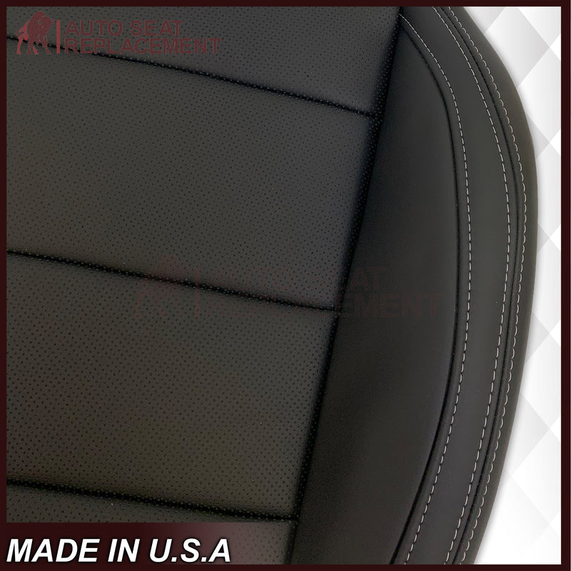 2015-2023 Ford Mustang GT Coupe V6 V8 Perforated Vinyl Replacement Bottom Seat Covers In Black: Choose Your Side - Auto Seat Replacement