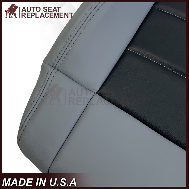 2008 - 2010 Jeep Wrangler Front Bottom Synthetic Leather Seat Cover 2 Tone Gray - Auto Seat Replacement
