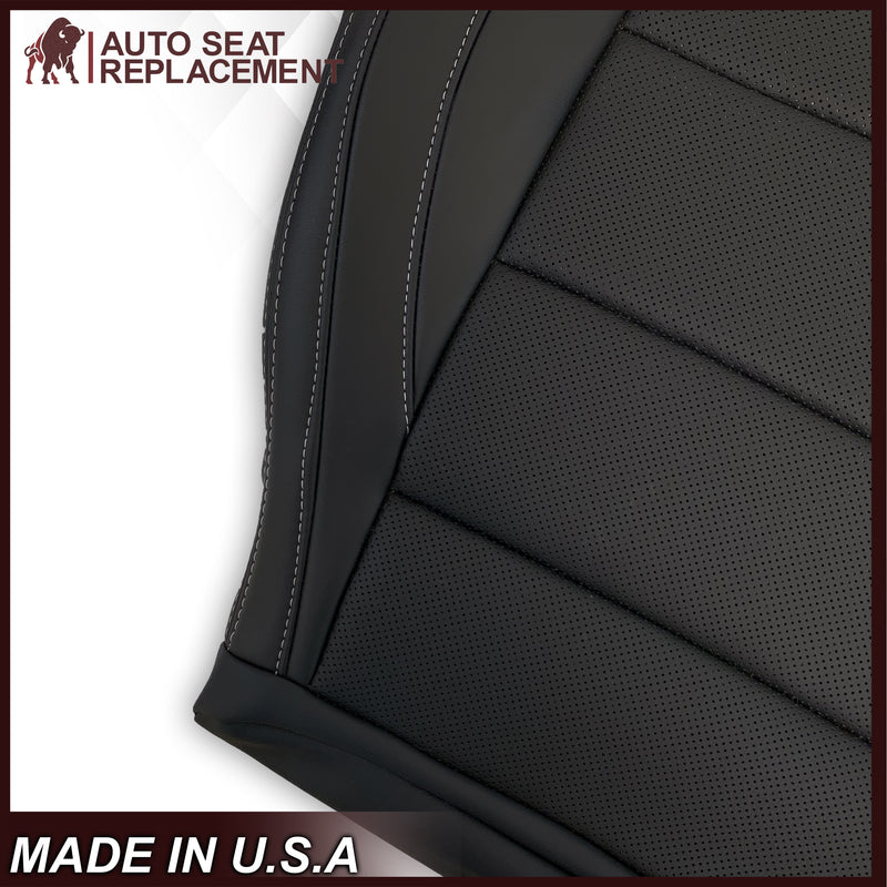 2015-2023 Ford Mustang GT Coupe V6 V8 Perforated Vinyl Replacement Bottom Seat Covers In Black: Choose Your Side - Auto Seat Replacement