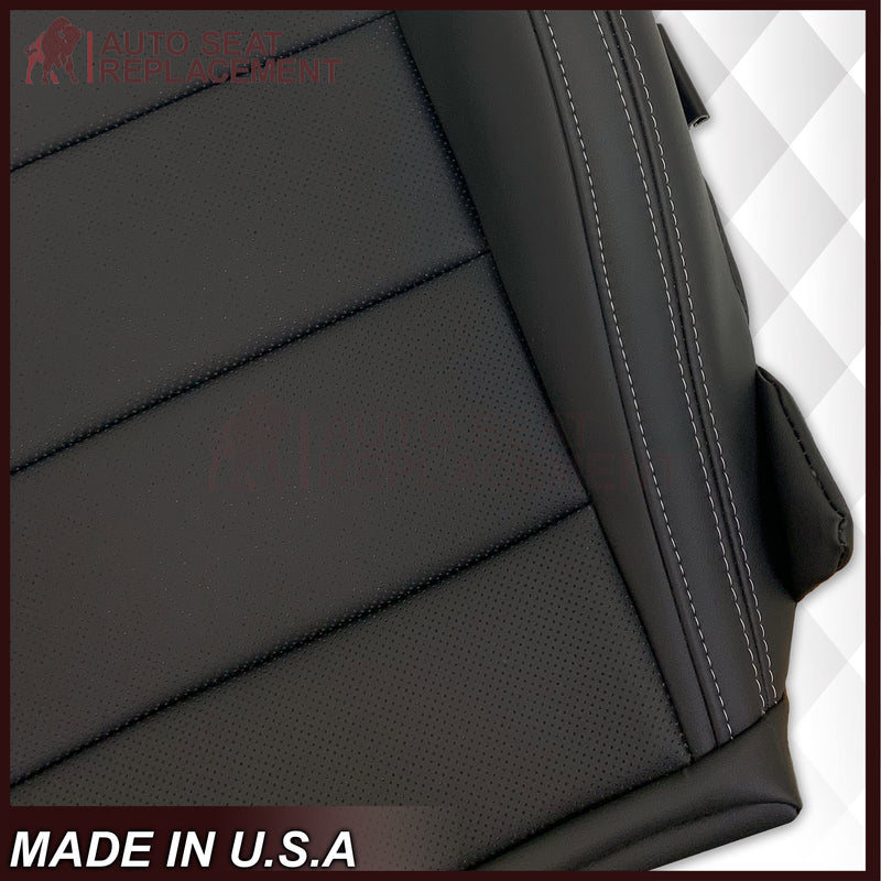 2015-2023 Ford Mustang GT Coupe V6 V8 Perforated Vinyl Replacement Bottom Seat Covers In Black: Choose Your Side - Auto Seat Replacement