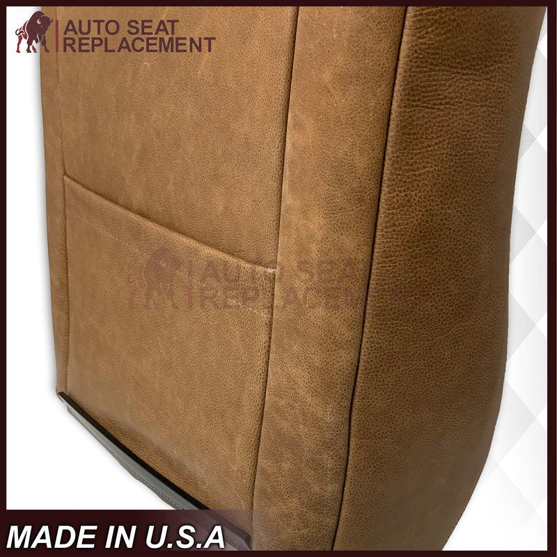 2007 Ford F250 F350 King Ranch Replacement Raw Cowhide Genuine Leather Front Seat Cover With "Outlaw '63" Logo - Auto Seat Replacement