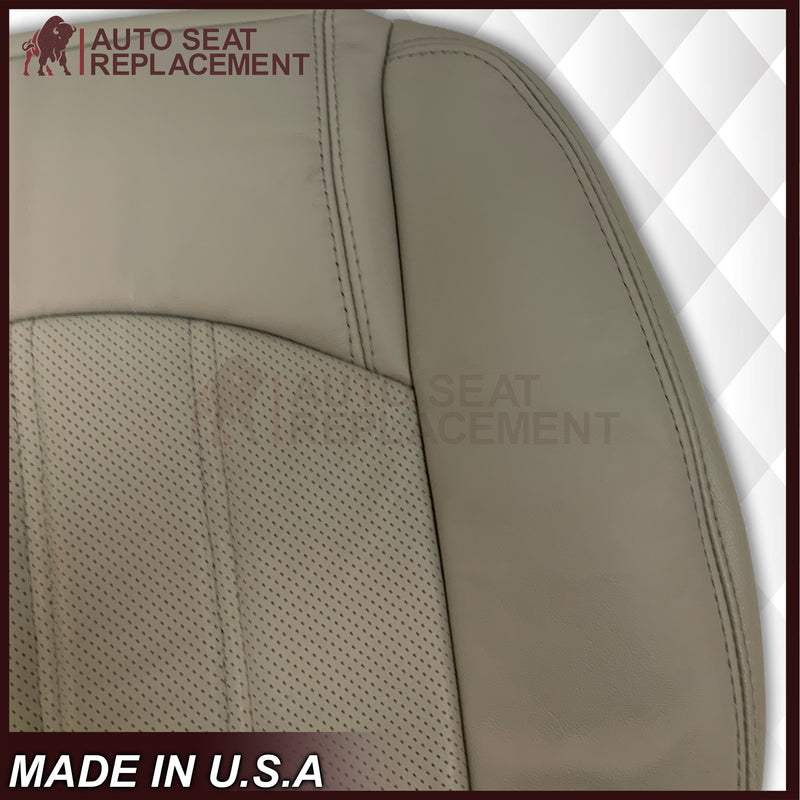 2008 - 2012 Buick Enclave Driver or Passenger Bottom Perforated Seat Cover in Gray: Choose Leather or Vinyl - Auto Seat Replacement