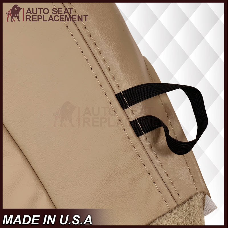 2006 - 2011 Buick Lucerne Driver or Passenger Bottom Perforated Seat Cover In Light Cashmere Tan: Choose Leather or Vinyl