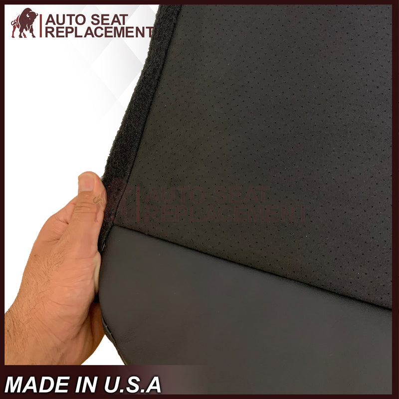 2007-2014 Chevy Tahoe Suburban Silverado CUSTOM Genuine Leather Or Synthetic Leather With Suede Perforated Insert Seat Cover in Black: Choose From Variation - Auto Seat Replacement