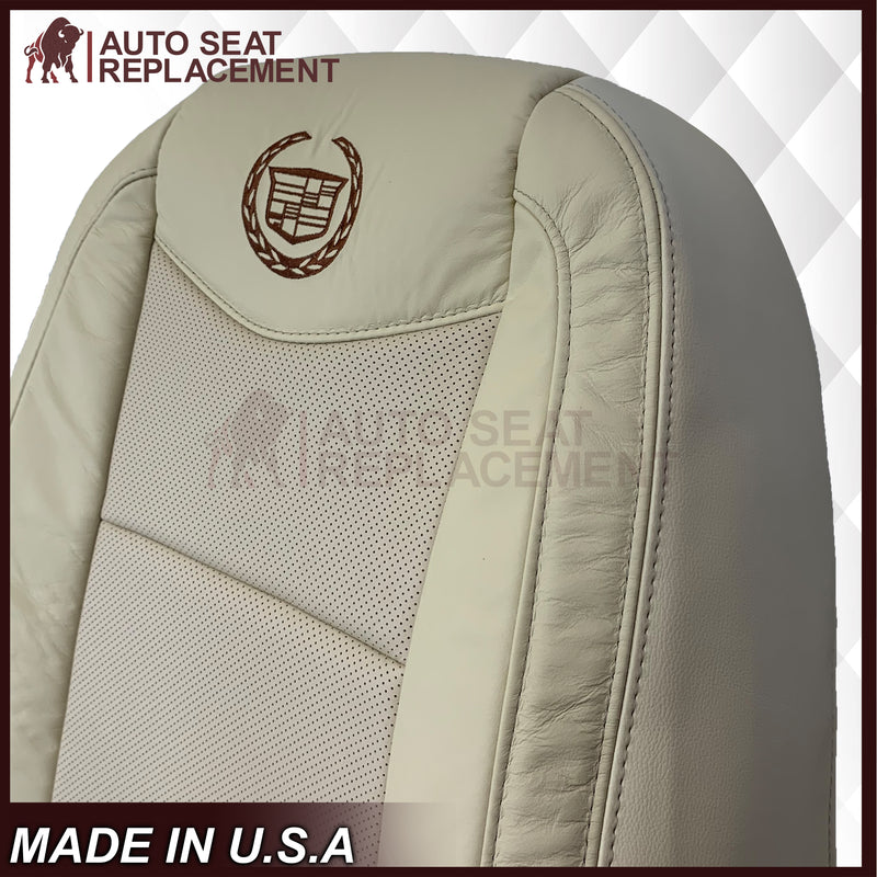 2007-2014 Cadillac Escalade Platinum Edition Driver-Passenger Top or Bottom Seat Covers in Light Tan - Auto Seat Replacement