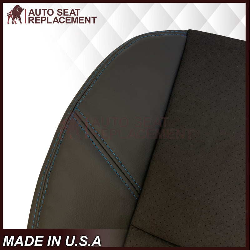 2007-2014 Chevy Tahoe Suburban Silverado CUSTOM Genuine Leather Or Synthetic Leather With Suede Perforated Insert Seat Cover in Black: Choose From Variation - Auto Seat Replacement