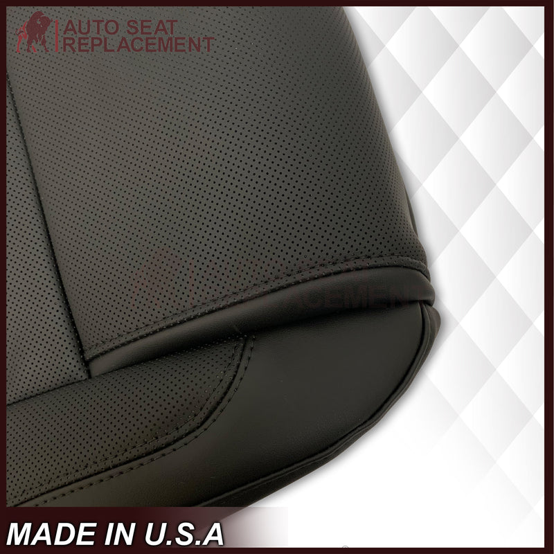 2011 - 2015 Ford Explorer Replacement Perforated Leather/Vinyl Bottom Seat Covers In Black : Choose Leather OR Vinyl - Auto Seat Replacement