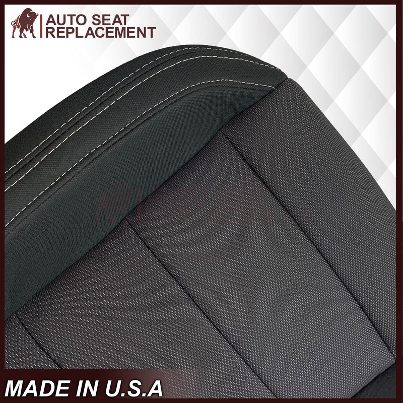 2015-2023 Ford Mustang GT Coupe V6 V8 Cloth (Fabric) Replacement Bottom Seat Covers In Black: Choose Your Side - Auto Seat Replacement