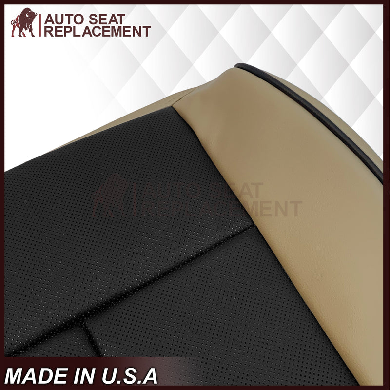 2007 - 2014 Lincoln Navigator Replacement Genuine Leather or Synthetic Leather Seat Cover in Tan & Black - Auto Seat Replacement