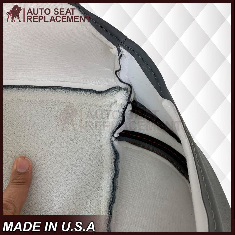 2011 - 2014 Ford F-150 Platinum Edition Perforated Genuine Leather or Synthetic Leather Steel Gray W/ Black Seat Covers - Auto Seat Replacement