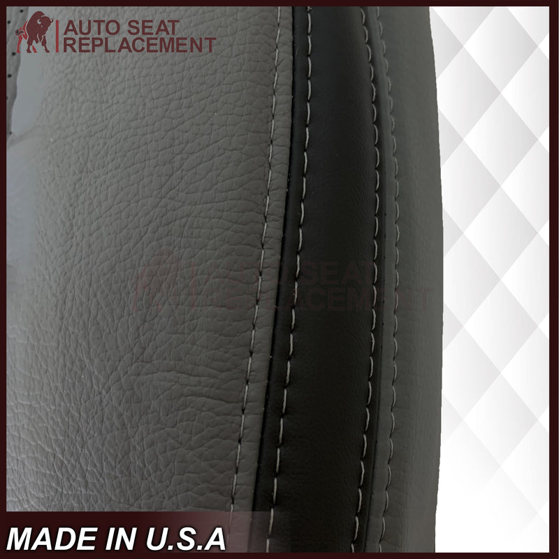 2011 - 2014 Ford F-150 Platinum Edition Perforated Genuine Leather or Synthetic Leather Steel Gray W/ Black Seat Covers - Auto Seat Replacement