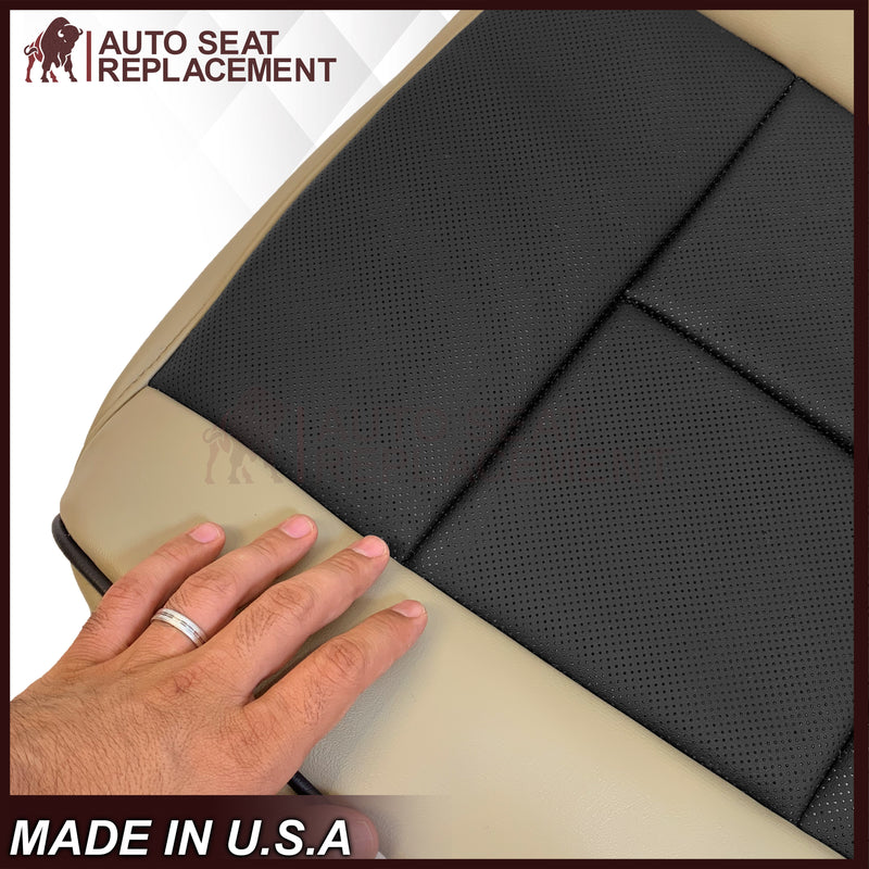 2007 - 2014 Lincoln Navigator Replacement Genuine Leather or Synthetic Leather Seat Cover in Tan & Black - Auto Seat Replacement