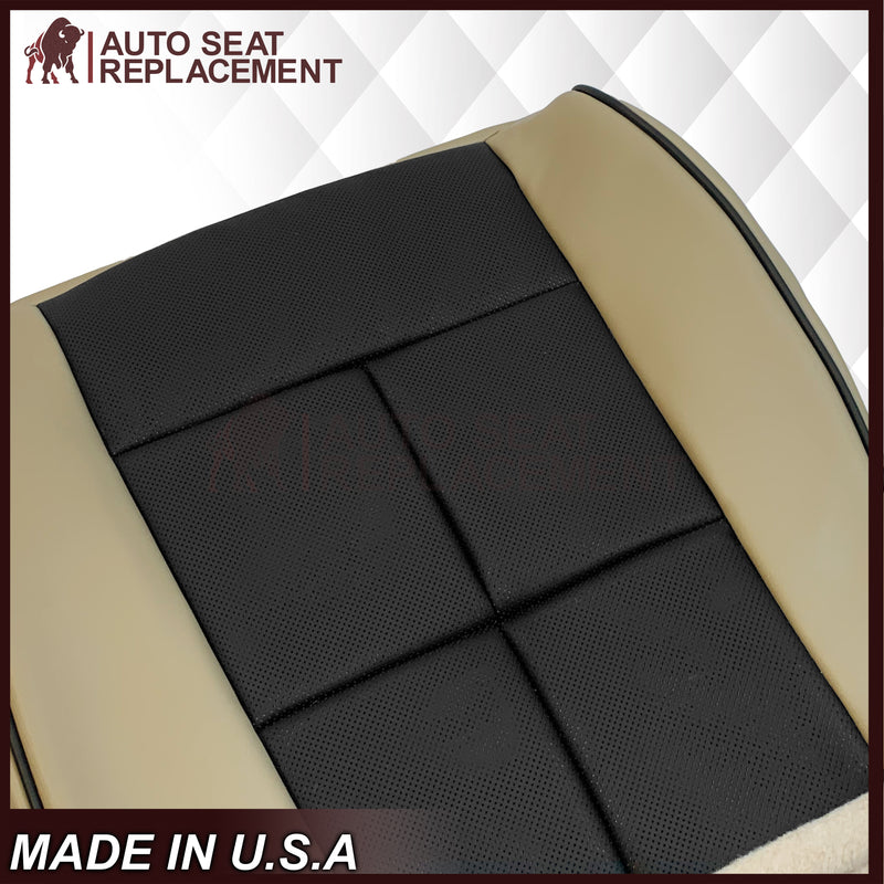 2007 - 2014 Lincoln Navigator Replacement Genuine Leather or Synthetic Leather Seat Cover in Tan & Black - Auto Seat Replacement