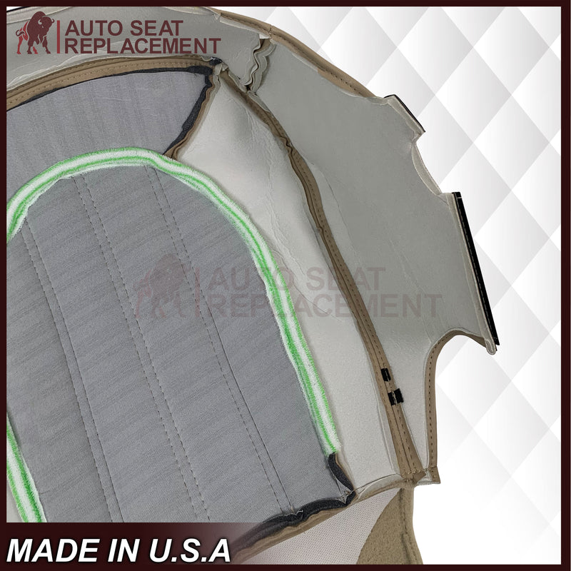 2006 - 2011 Buick Lucerne Driver or Passenger Bottom Perforated Seat Cover In Light Cashmere Tan: Choose Leather or Vinyl