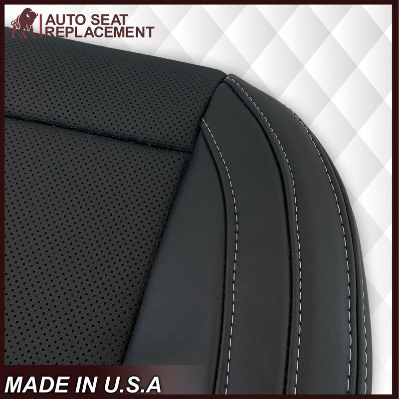 2015-2023 Ford Mustang GT Coupe V6 V8 Perforated Vinyl Replacement Bottom Seat Covers In Black: Choose Your Side - Auto Seat Replacement
