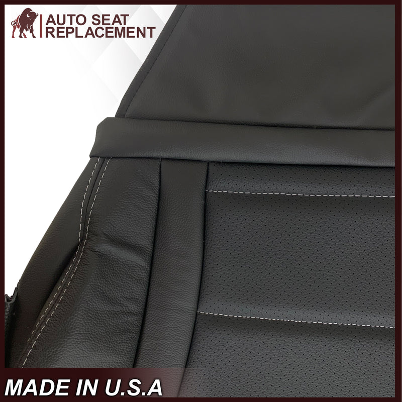 2016 - 2022 Mercedes Benz GLC Class C250, C300, C350 Driver OR Passenger Bottom Leather Seat Cover in Perforated Black - Auto Seat Replacement