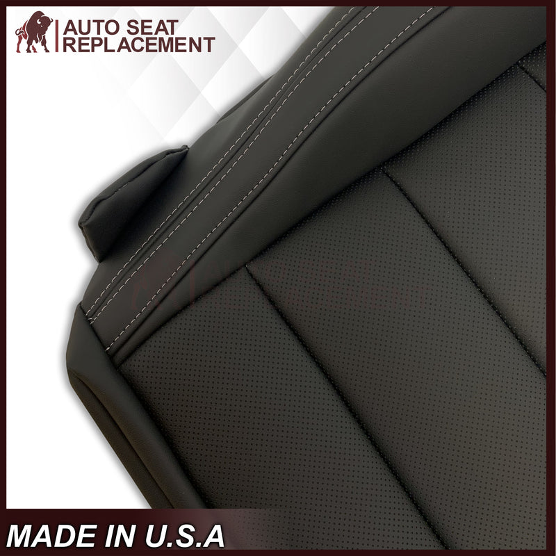2015-2023 Ford Mustang GT Coupe V6 V8 Perforated Vinyl Replacement Bottom Seat Covers In Black: Choose Your Side - Auto Seat Replacement