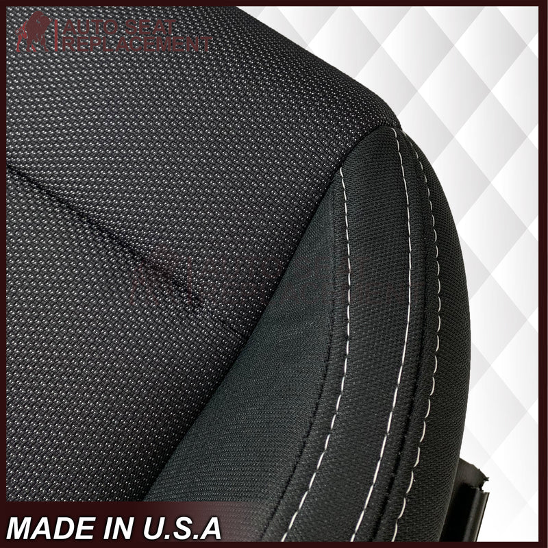 2015-2023 Ford Mustang GT Coupe V6 V8 Cloth (Fabric) Replacement Bottom Seat Covers In Black: Choose Your Side - Auto Seat Replacement